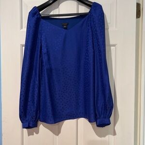 NWT Ann Taylor blue puff sleeve blouse